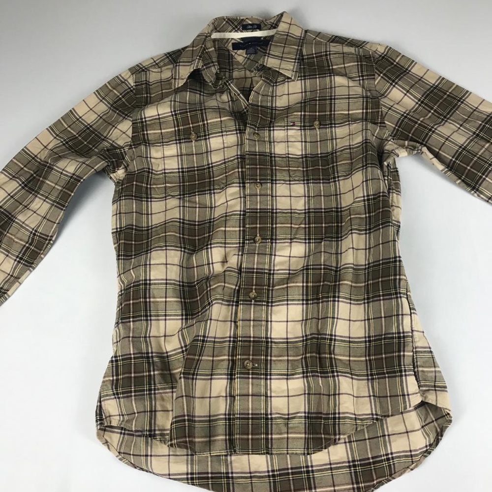 Tommy Hilfiger Plaid Crest Long Sleeve Men's L But